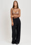 Pantalone palazzo mano lana - NERO