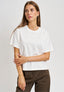 T-shirt basica spalla scesa - AVORIO