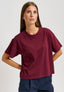 T-shirt basica spalla scesa - BORDEAUX