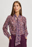 Blusa fiorellini e fiocco al collo - MULTICOLOR