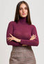 T-shirt dolcevita con cachemire - BORDEAUX