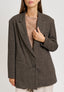 Cappotto giacca monopetto spinato - MARRONE