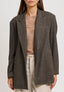 Cappotto giacca monopetto spinato - MARRONE