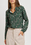 Camicia con colletto in fantasia geometrica - VERDE