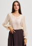 Blusa in tencell con volant ai polsi - AVORIO