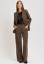 Pantalone palazzo due bottoni - NOCCIOLA