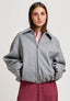 Cappotto bomber in panno melange  - GRIGIO MEDIO