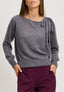 Maglia in mohair con paillettes e fiocco - GRIGIO MEDIO