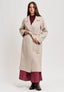 Cappotto lungo con cintura - BEIGE