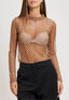 T-shirt tulle pois - BEIGE