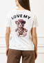 T-shirt stampa orsetto retro  - BIANCO