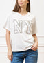 T-shirt con scritta in castoni - BIANCO