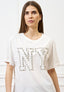 T-shirt con scritta in castoni - BIANCO
