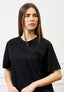 T-shirt in cotone mercerizzato - NERO