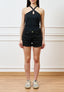 Top con spalline incrociate - NERO