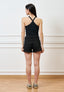 Top con spalline incrociate - NERO