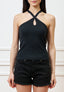 Top con spalline incrociate - NERO