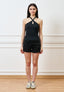 Top con spalline incrociate - NERO