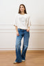 T-shirt con stampa e spalline - AVORIO