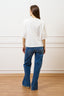 T-shirt con stampa e spalline - AVORIO