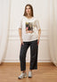 T-shirt con stampa bambina corona - AVORIO