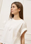 T-shirt con maniche arricciate - AVORIO