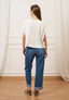 T-shirt con maniche arricciate - AVORIO