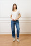 T-shirt scollo ampio in modal - AVORIO