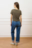 T-shirt scollo ampio in modal - MILITARE