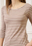 T-shirt a righe melange - MARRONE/BEIGE