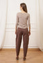 T-shirt a righe melange - MARRONE/BEIGE
