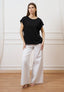 T-shirt over manica kimono - NERO