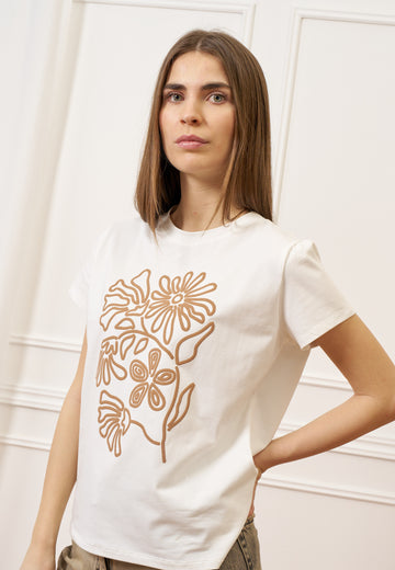 T-shirt con stampa fiore