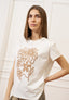 T-shirt con stampa fiore - AVORIO