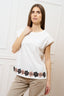 T-shirt con applicazione sul fondo - AVORIO