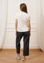T-shirt con stampa donna fiori - AVORIO