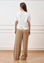 T-shirt con stampa e scritta strass - AVORIO