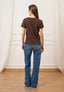 T-shirt fiammata basica - MARRONE