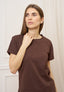 T-shirt fiammata basica - MARRONE