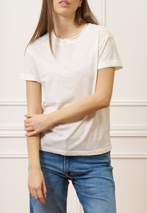 T-shirt fiammata basica - AVORIO