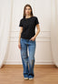 T-shirt fiammata basica - NERO