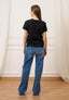 T-shirt fiammata basica - NERO