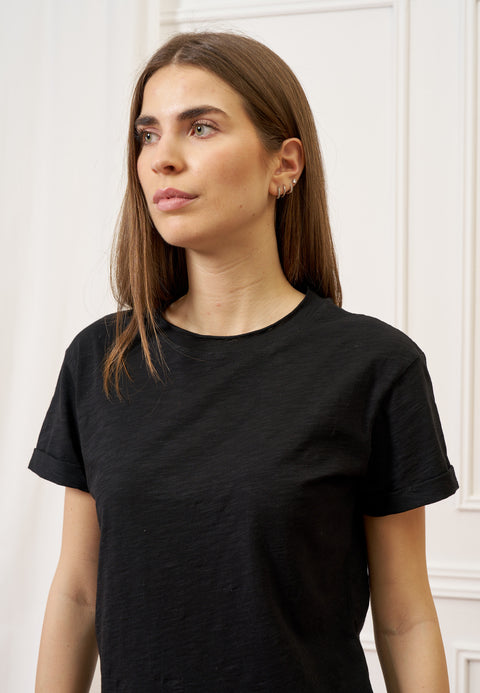 T-shirt fiammata basica - NERO