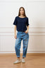 T-shirt ampia in viscosa - BLU