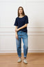T-shirt ampia in viscosa - BLU
