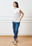 T-shirt con fianco arricciato - AVORIO