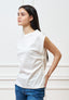 T-shirt con fianco arricciato - AVORIO