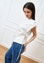 T-shirt con fianco arricciato - AVORIO