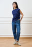 T-shirt con fianco arricciato - BLU