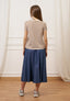 T-shirt a righe con cuore - BIANCO/TABACCO